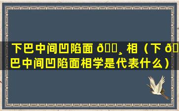 下巴中间凹陷面 🌸 相（下 🦍 巴中间凹陷面相学是代表什么）